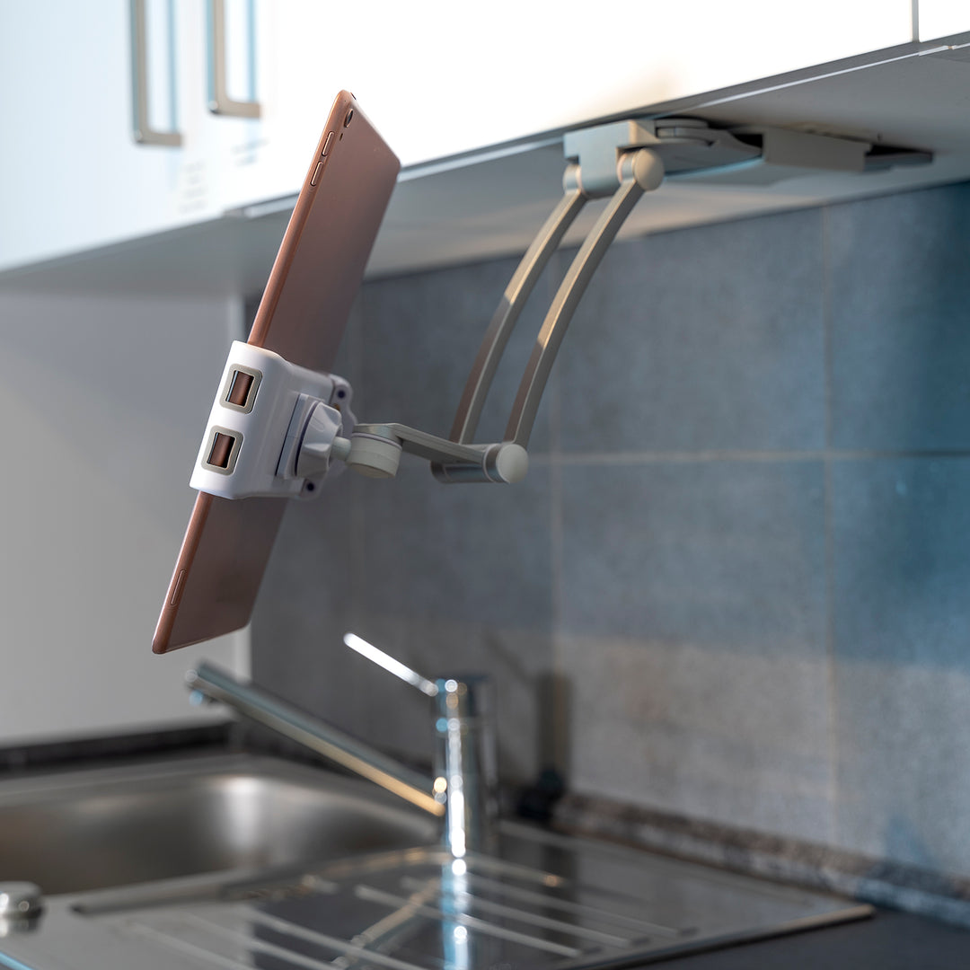 Die 4smarts ErgoFix H7 Küchenhalterung positioniert deine Geräte genau im Blickfeld.