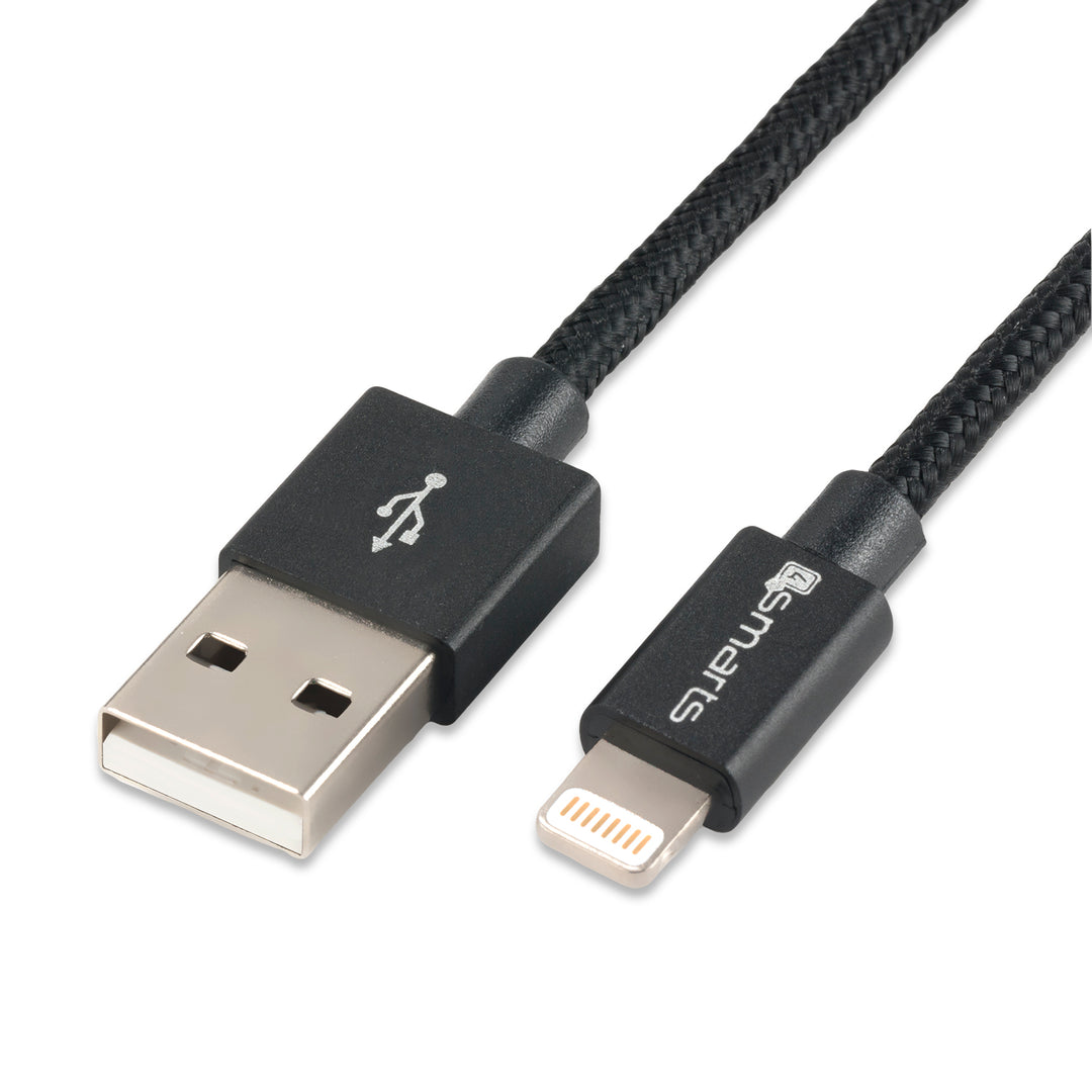 Das 4smarts USB-A auf Lightning Kabel RapidCord MFi hat einen Metallstecker und einen Textilummantelung, was es extrem widerstandsfähig macht.