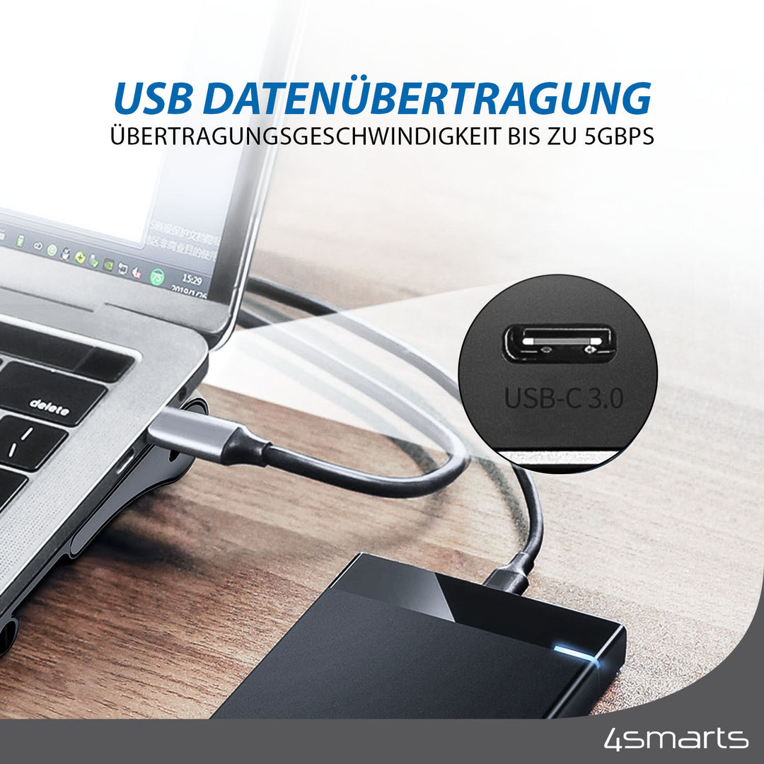 Die 4smarts USB-C MultiScreen 11in1 Hub bietet Übertragungsgeschwindigkeit bis zu 5 Gbps.