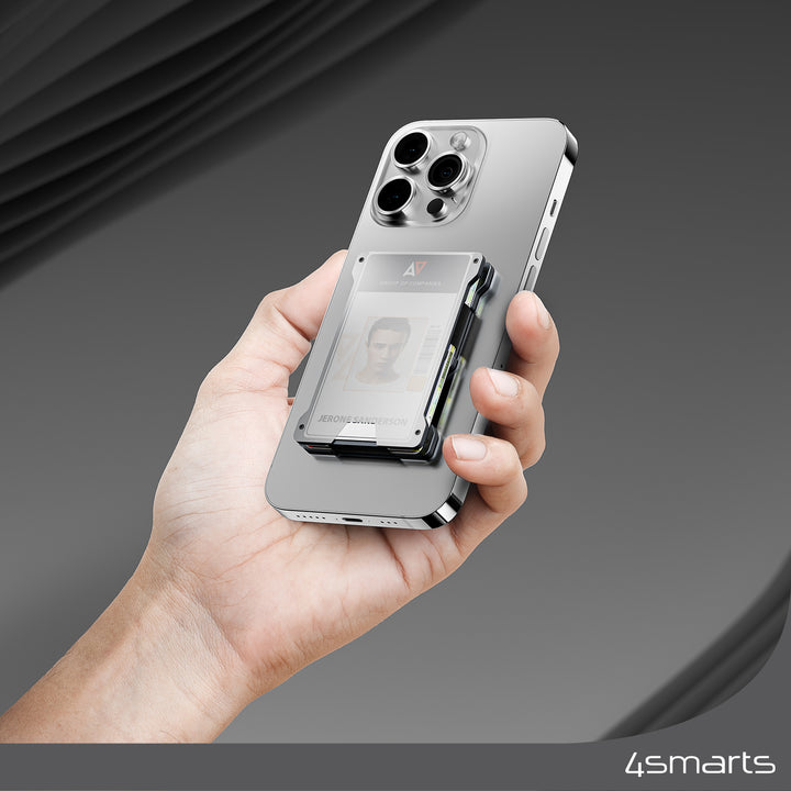 Das 4smarts Magnet Wallet ist MagSafe-kompatibel und kann somit einfach an deinem Handy befestigt werden.
