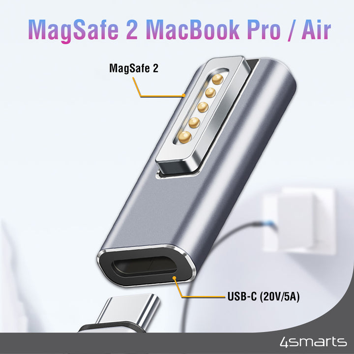 Der 4smarts USB-C auf MagSafe 2 Adapter mit 100W wurde exklusiv für MacBook Pro und MacBook Air entworfen.