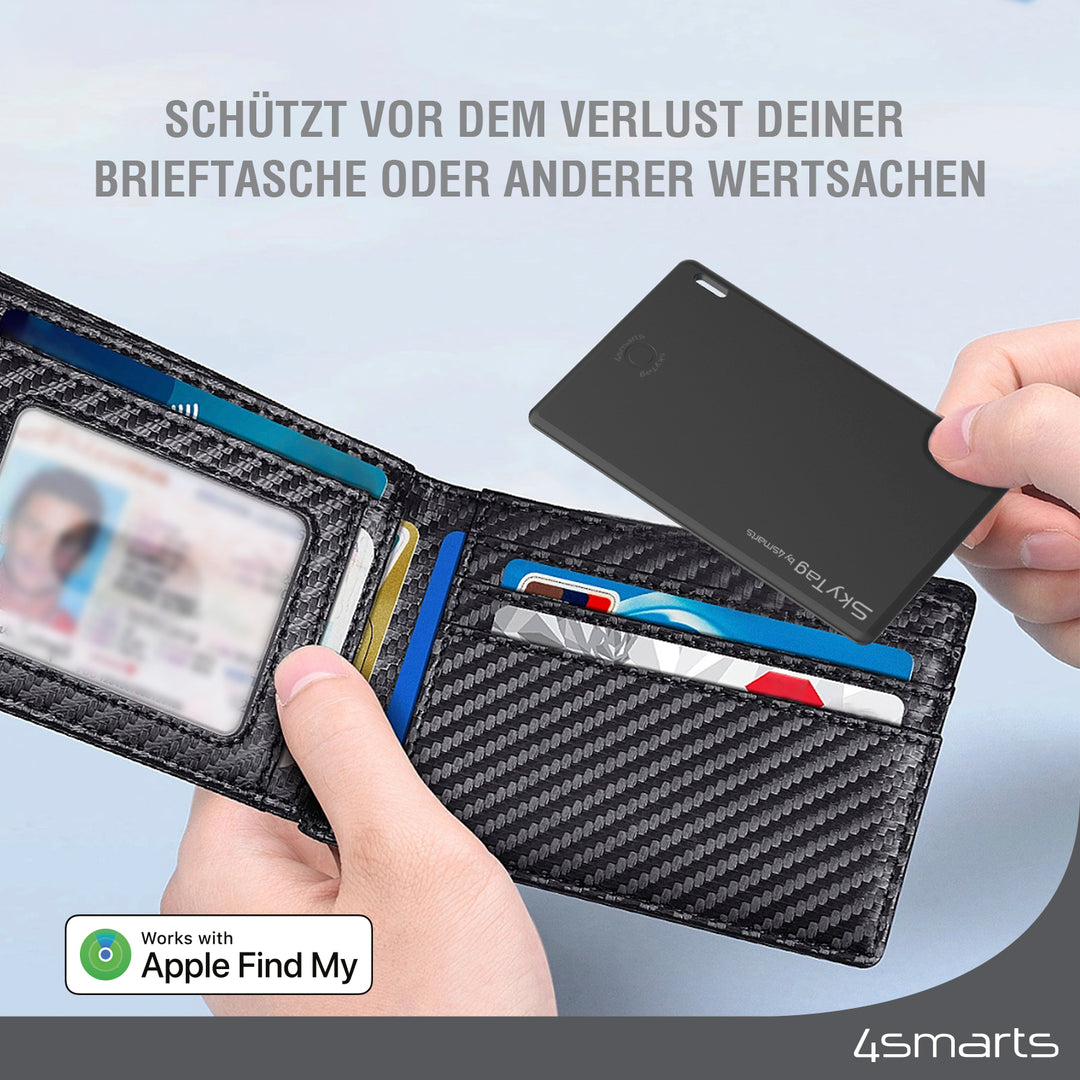 Der 4smarts Standort-Finder SkyTag Wallet 2er Set hast du ab sofort die komplette Übersicht über die aktuelle Position deines Portemonnaies in Echtzeit.