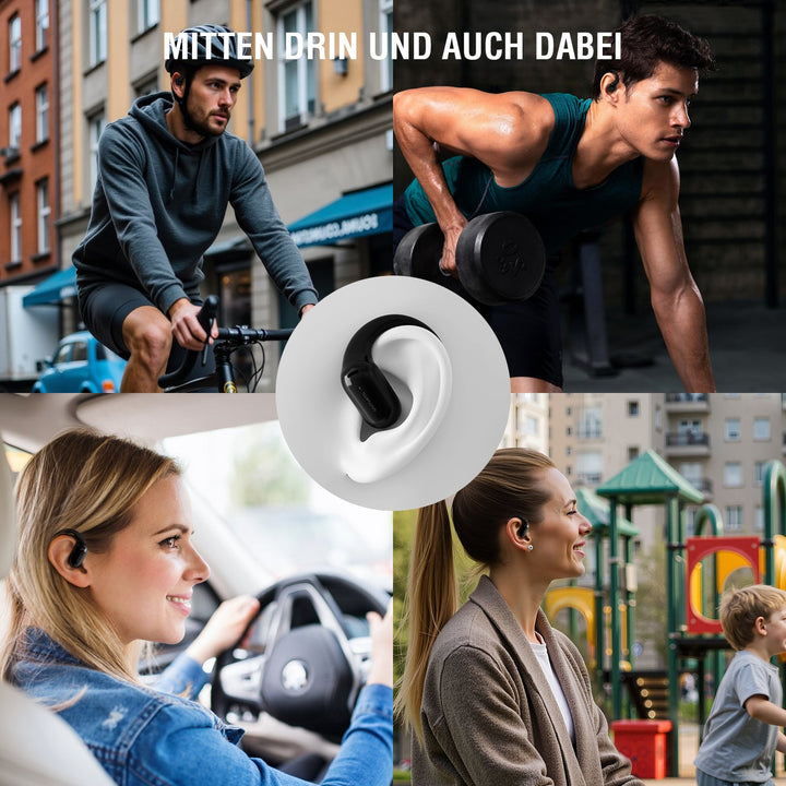 Open-Ears Bluetooth Kopfhörer SkyBuds AI Screen, schwarz