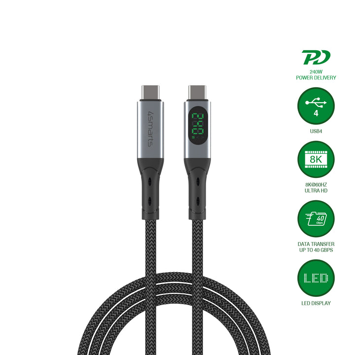 USB4 Kabel DigitCord Enterprise 240W 1,5m, schwarz