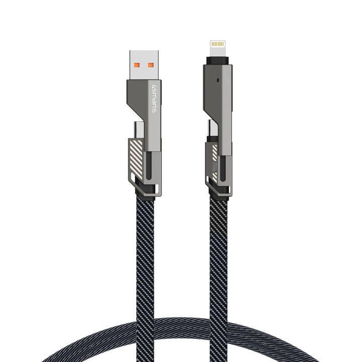 USB-C Kabel ComboCord Flat 240W, 1.5m und Keyring Kabel, graphit