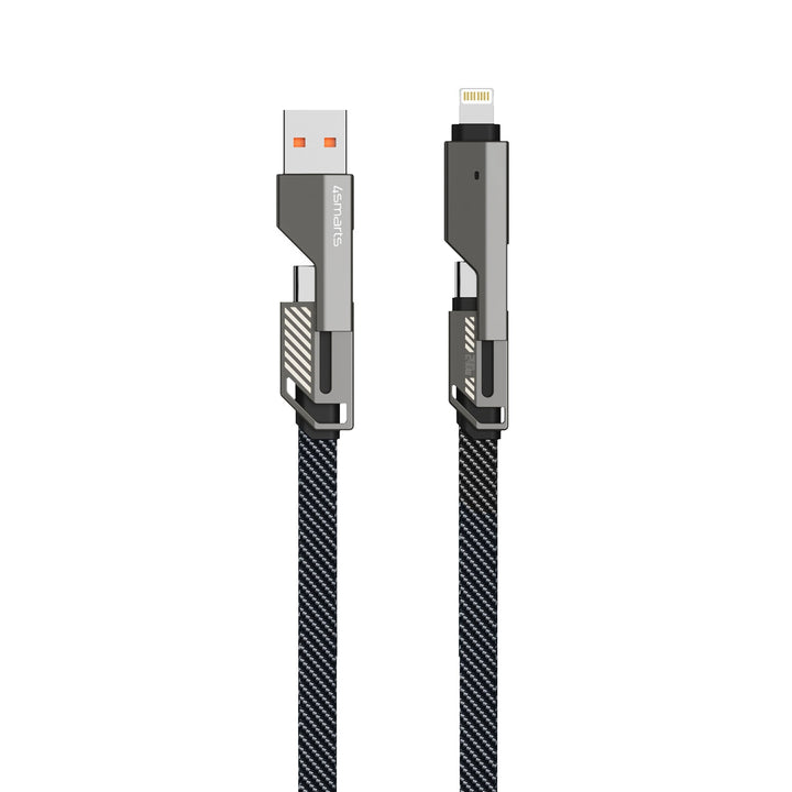 USB-C Kabel ComboCord Flat 240W, 1.5m und Keyring Kabel, graphit