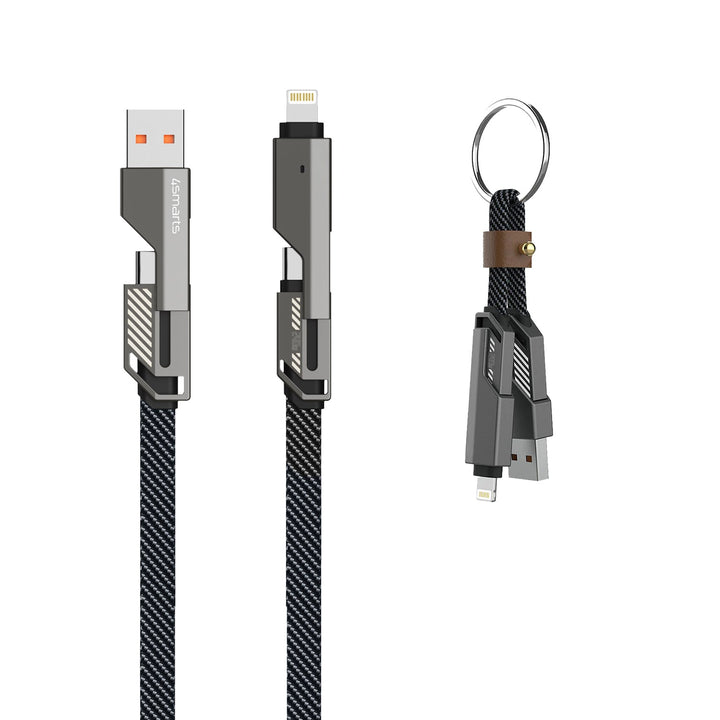 USB-C Kabel ComboCord Flat 240W, 1.5m und Keyring Kabel, graphit