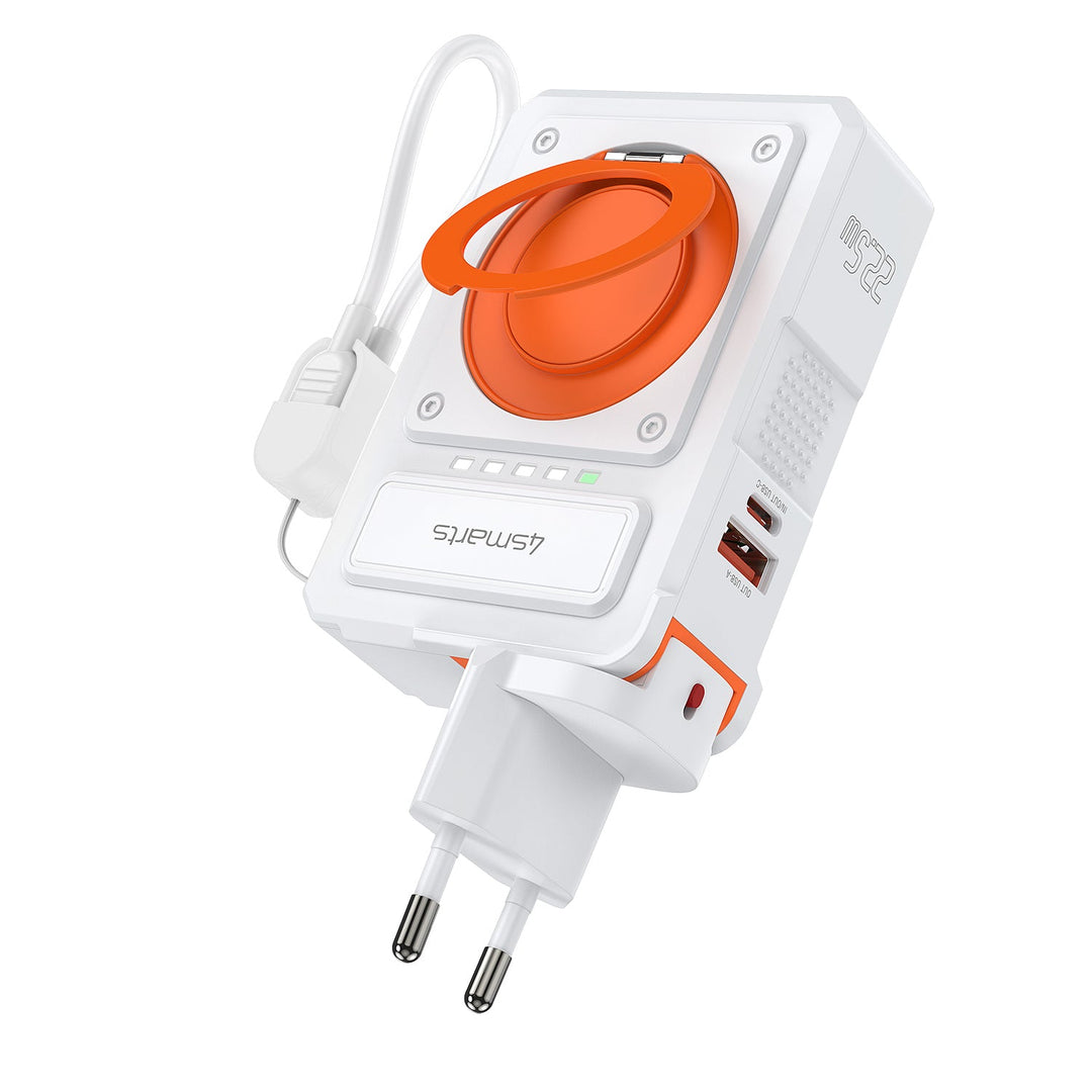 6in1 Hybrid Charger, Wireless Powerbank, weiß - 4smarts