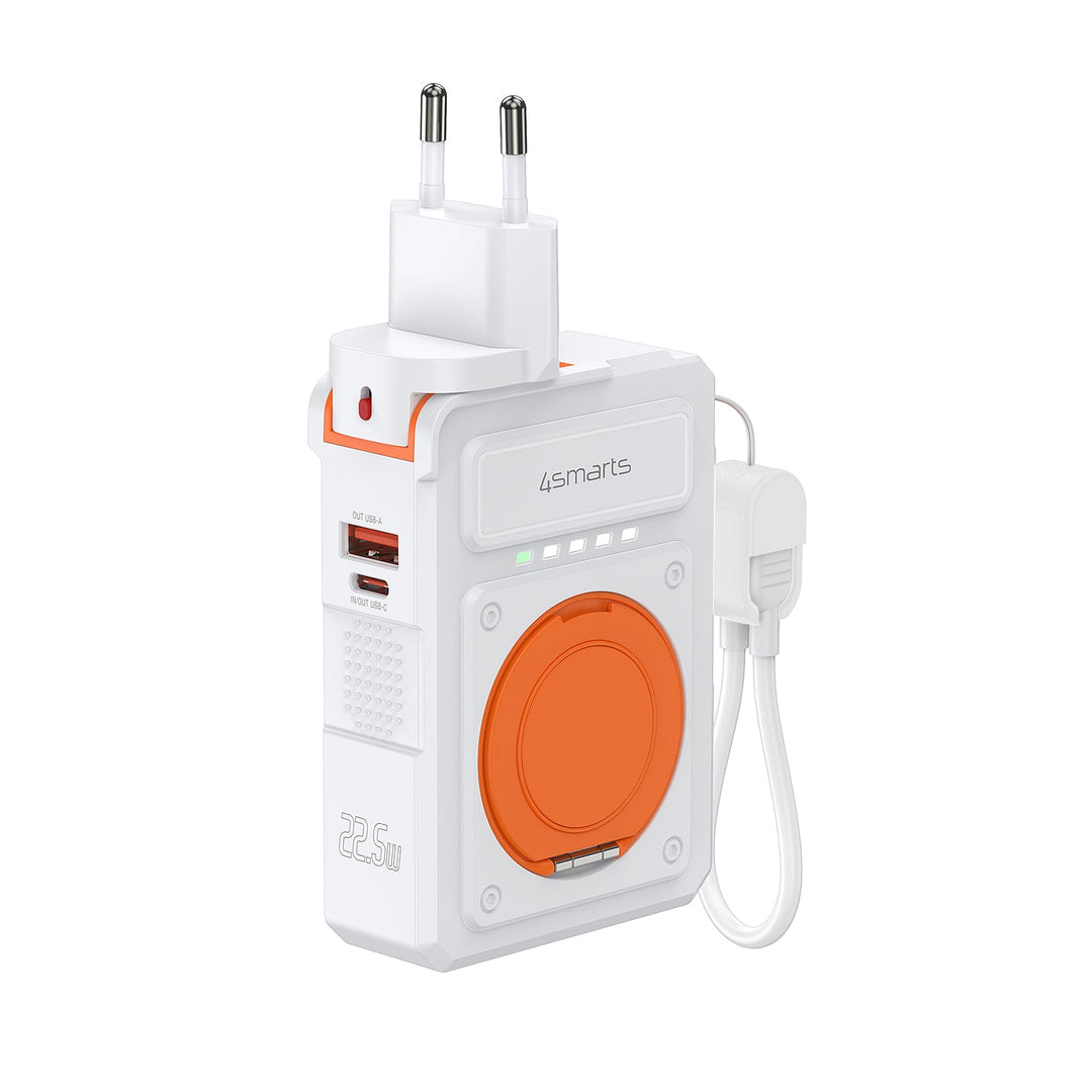 6in1 Hybrid Charger, Wireless Powerbank, weiß - 4smarts