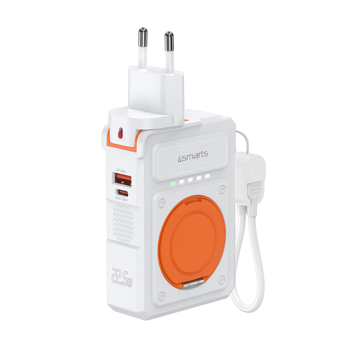 6in1 Hybrid Charger, Wireless Powerbank, weiß - 4smarts