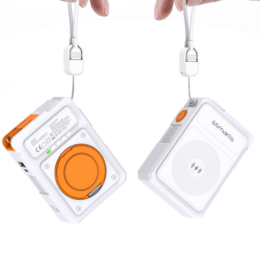 6in1 Hybrid Charger, Wireless Powerbank, weiß - 4smarts