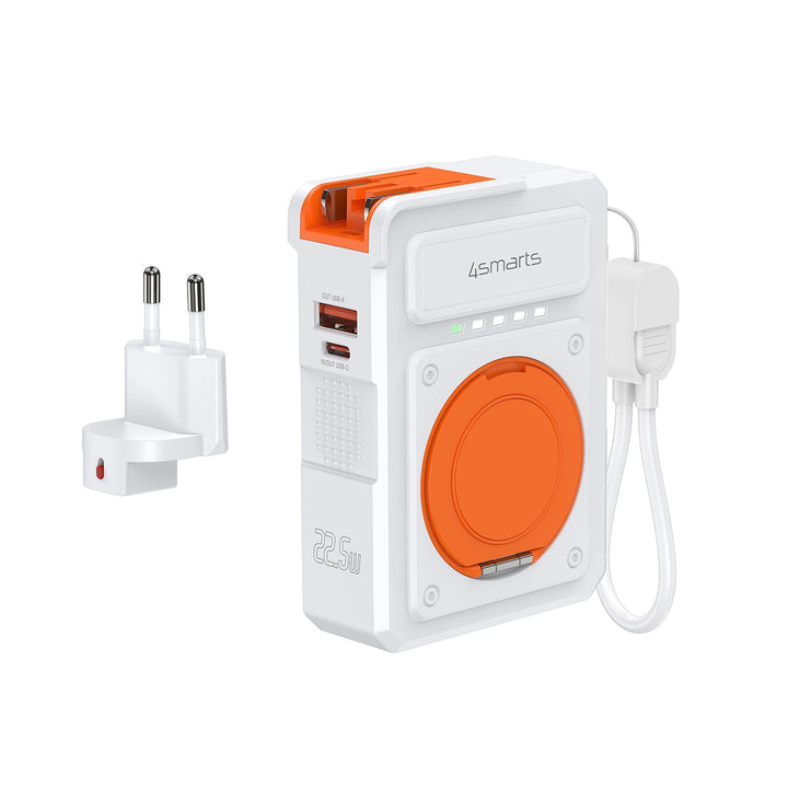 6in1 Hybrid Charger, Wireless Powerbank, weiß - 4smarts
