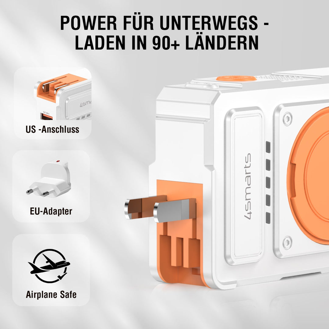 6in1 Hybrid Charger, Wireless Powerbank, weiß - 4smarts