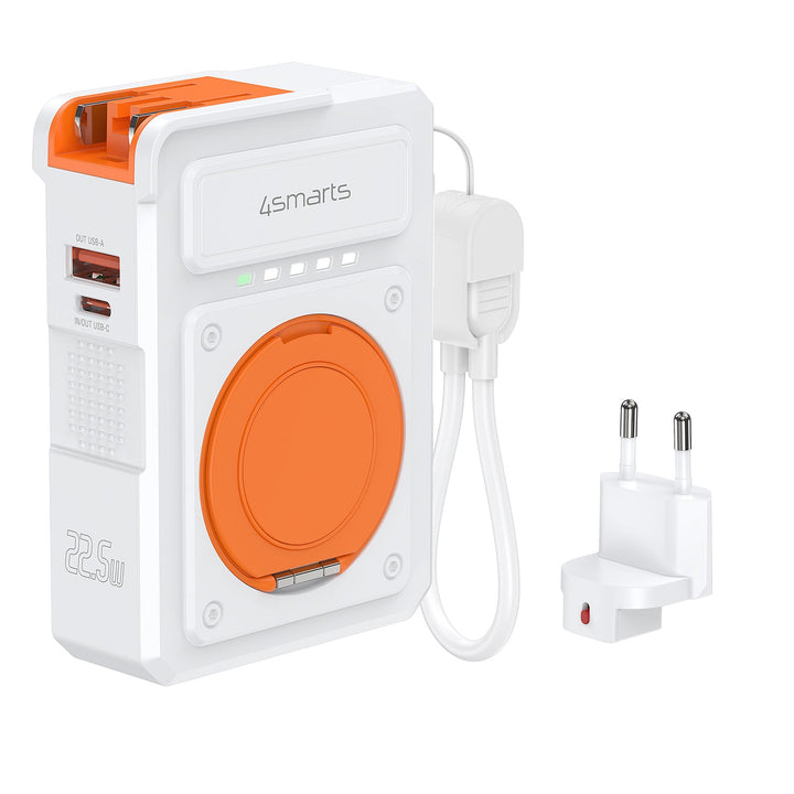 6in1 Hybrid Charger, Wireless Powerbank, weiß - 4smarts