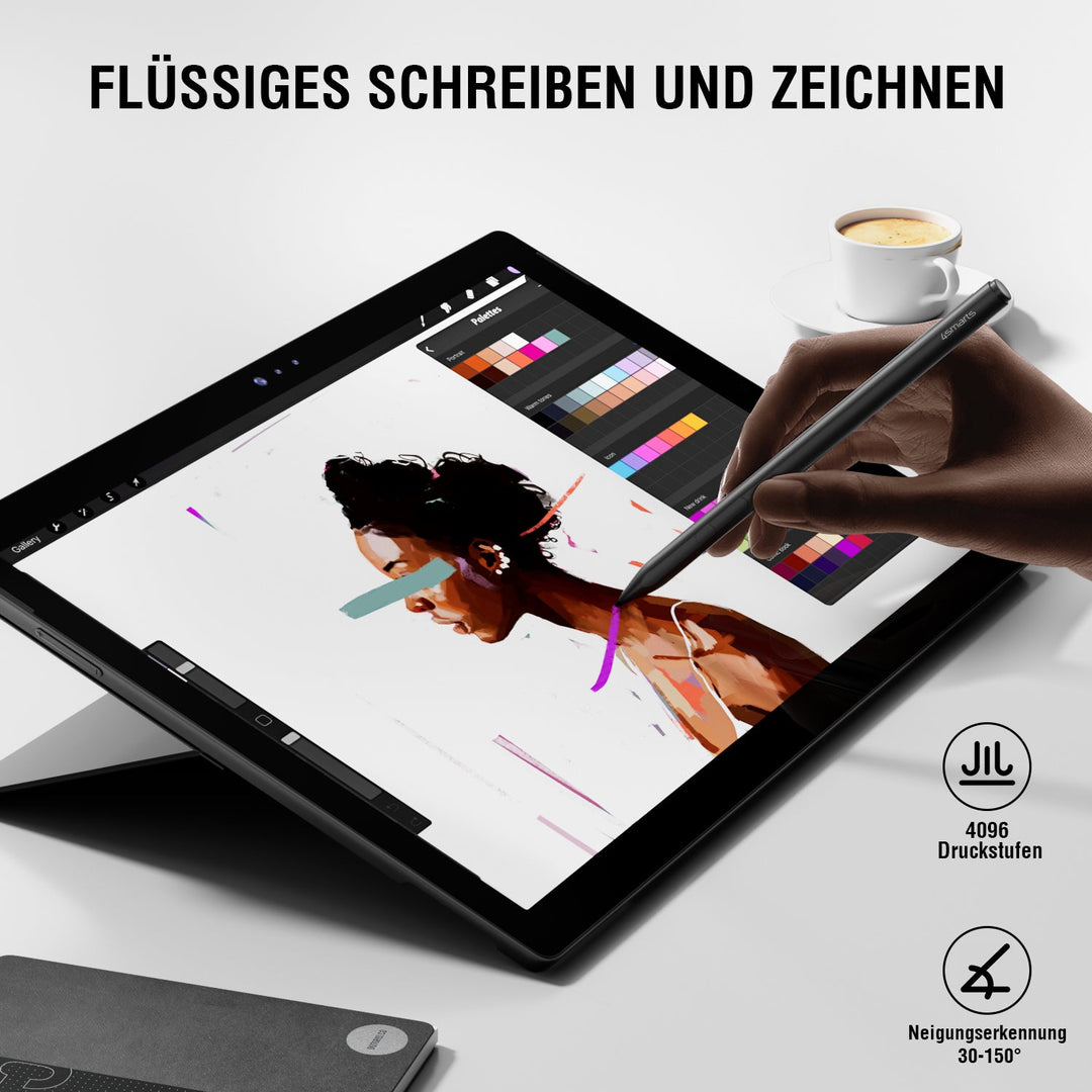 Aktiver Eingabestift MPP für Surface, schwarz - 4smarts