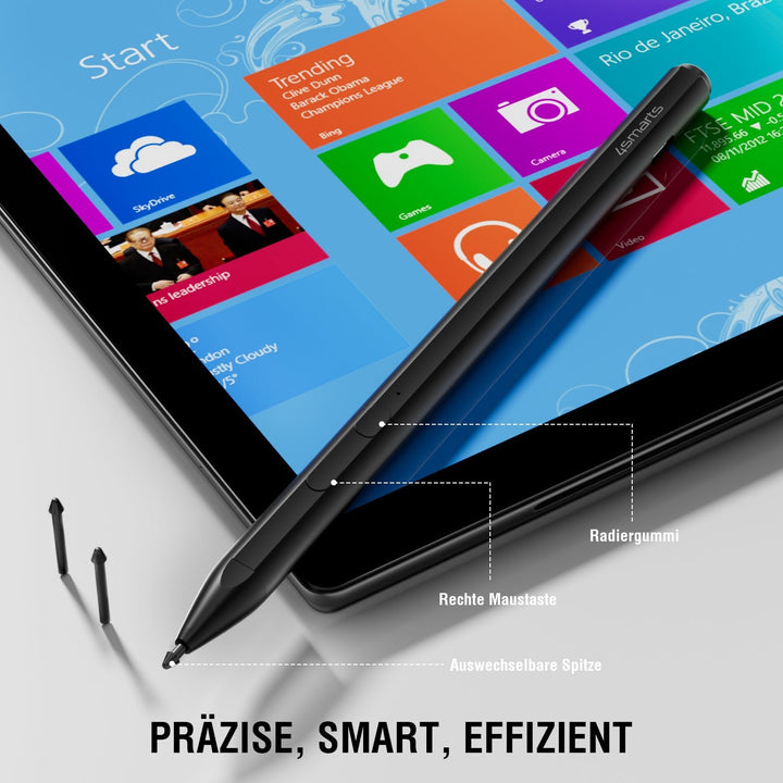 Aktiver Eingabestift MPP für Surface, schwarz - 4smarts