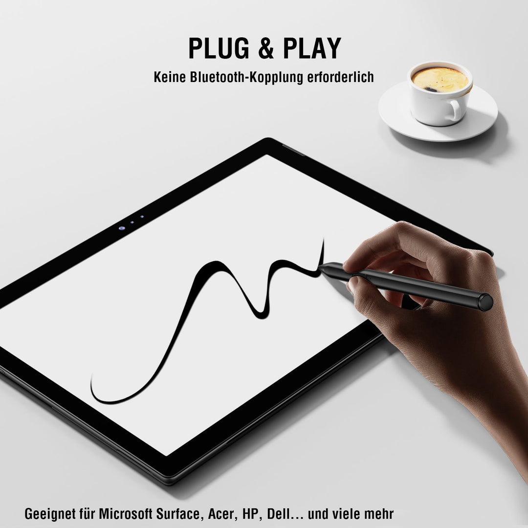 Aktiver Eingabestift MPP für Surface, schwarz - 4smarts