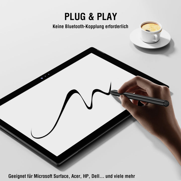 Aktiver Eingabestift MPP für Surface, schwarz - 4smarts