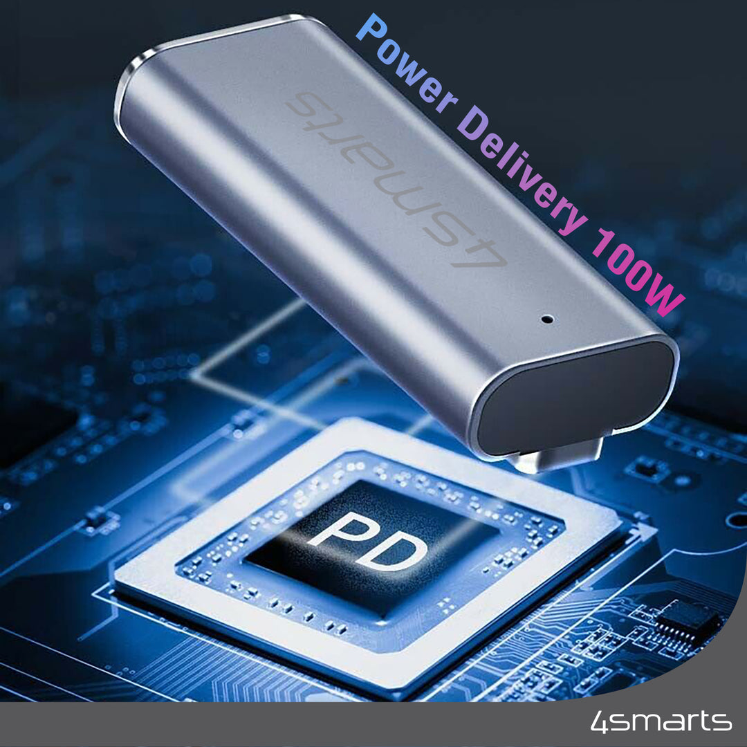 Der 4smarts Adapter USB-C auf MagSafe 2 ist mit 100W leistungsstark und ermöglicht schnelles Laden dank Power Delivery.