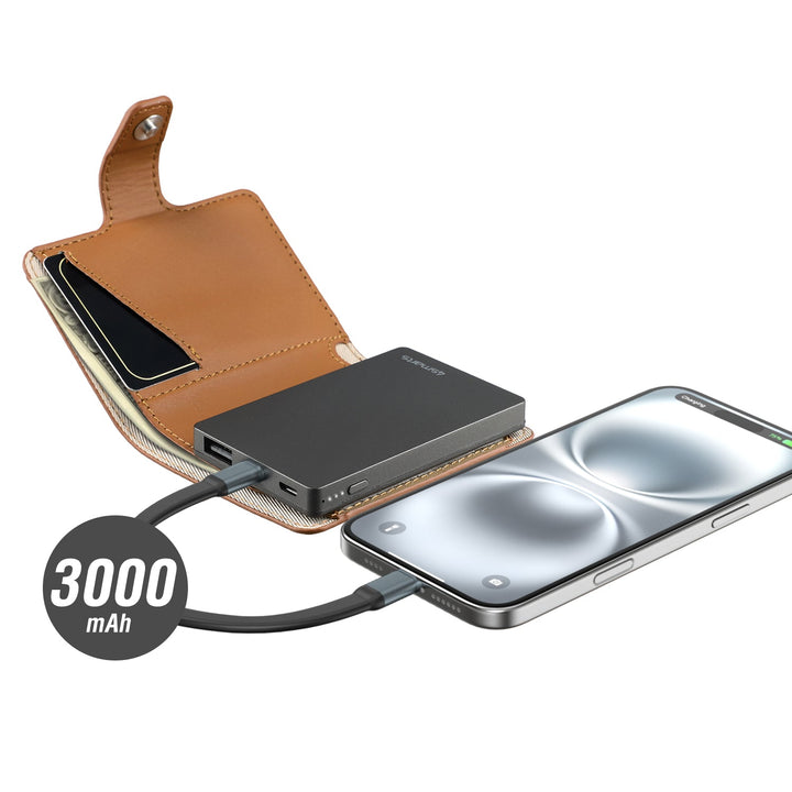 Powerbank PowerWallet 3000mAh, cognac - 4smarts