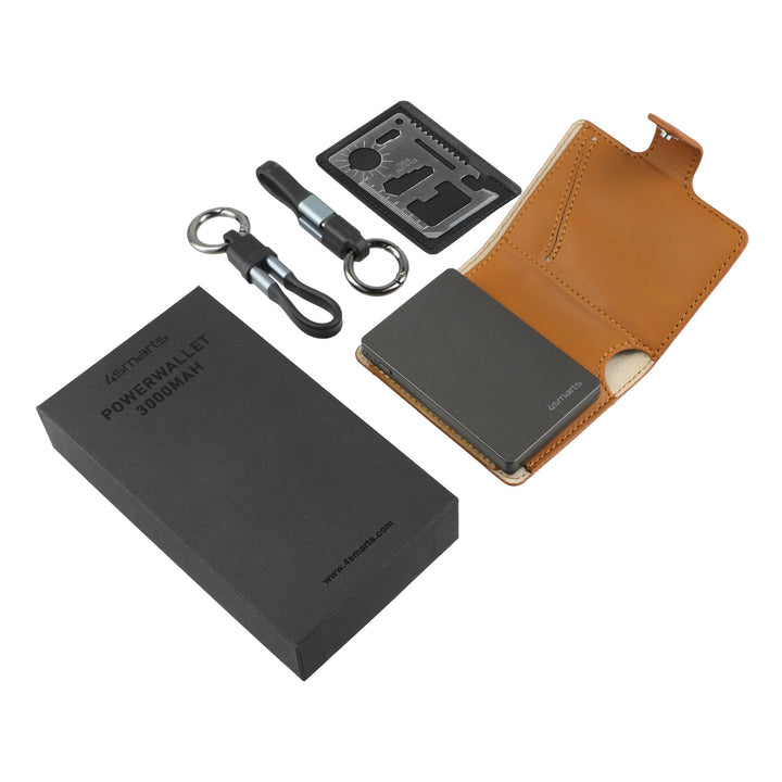 Powerbank PowerWallet 3000mAh, cognac - 4smarts