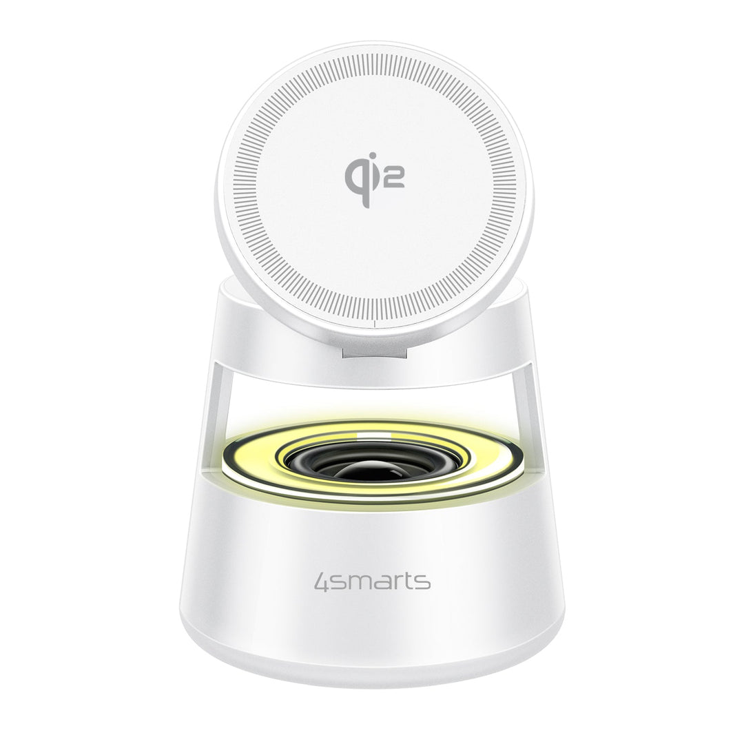 Qi2 Charging Station Aura Sound, weiß - 4smarts