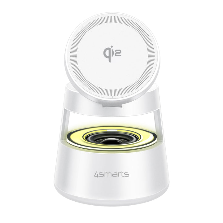 Qi2 Charging Station Aura Sound, weiß - 4smarts
