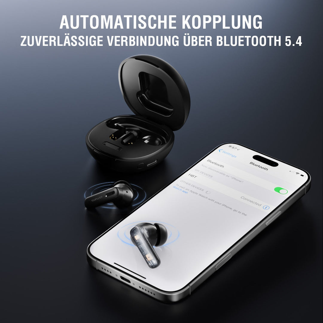 TWS Bluetooth Kopfhörer SkyBuds Screen ANC, schwarz - 4smarts