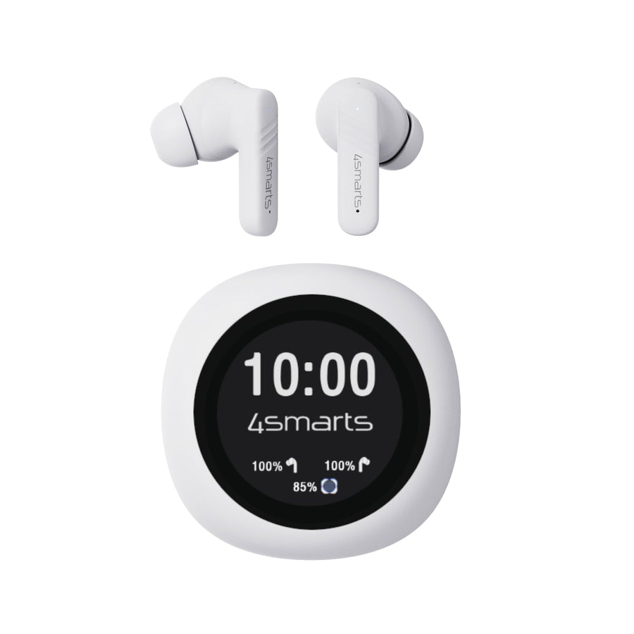 TWS Bluetooth Kopfhörer SkyBuds Screen Pro ANC, weiß - 4smarts