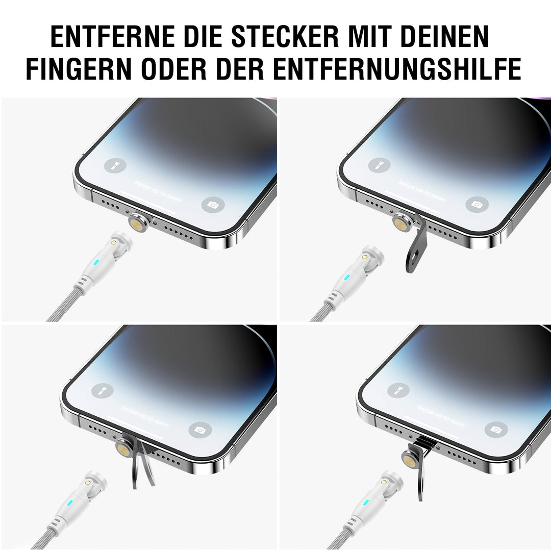 USB - C/A 540° Magnetkabel GravityCord 100W 1,8m weiß - 4smarts