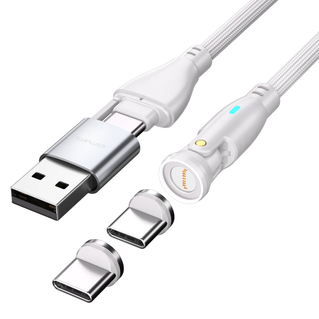 USB - C/A 540° Magnetkabel GravityCord 100W 1,8m weiß - 4smarts