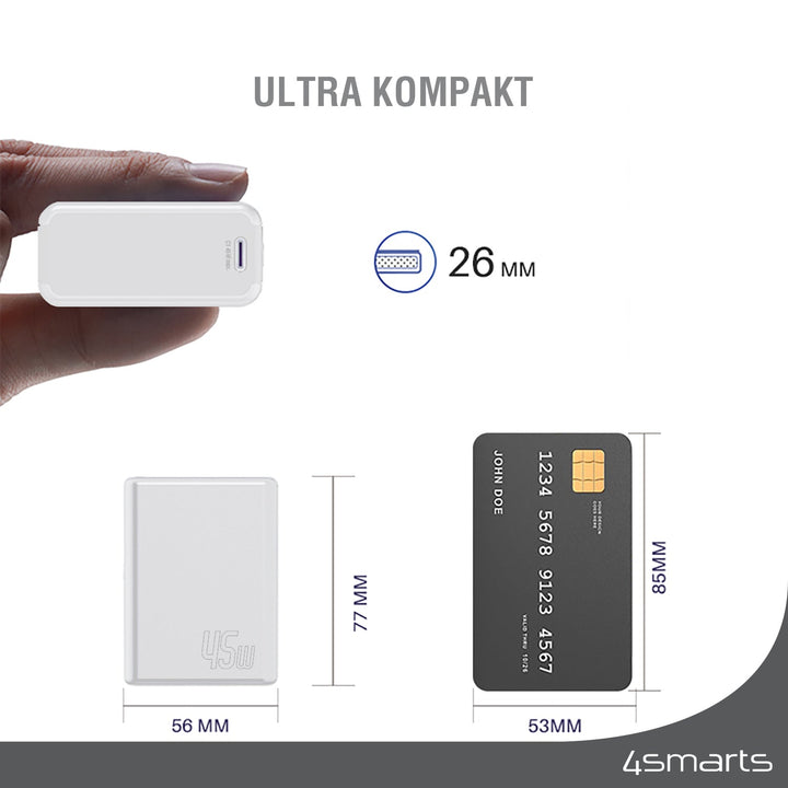 Powerbank Pocket Slim 10000mAh 45W weiß - 4smarts